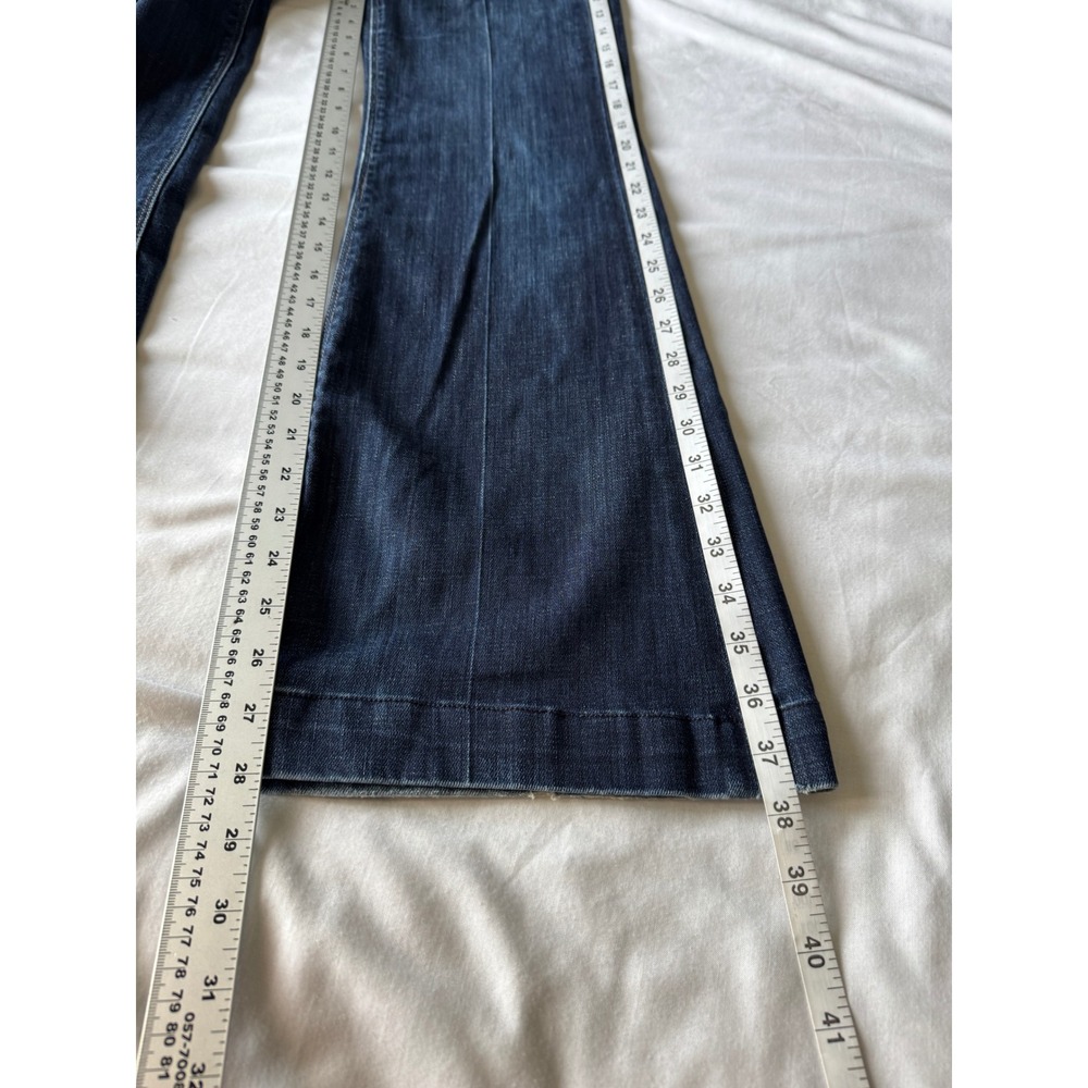 7 For All Mankind Ginger Wide Leg Flare Jeans 24 Dark Wash Boho Retro 70s Y2K - Picture 14 of 16